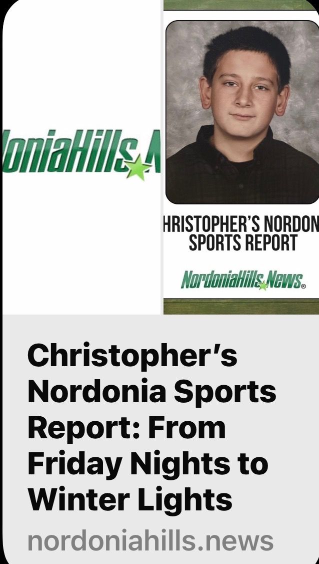 2025 11 14 Nordonia Hills News Christophers Article Photo
